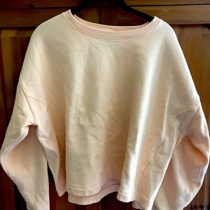 J.Crew Ivory University terry cropped crewneck sweatshirt. Size M
